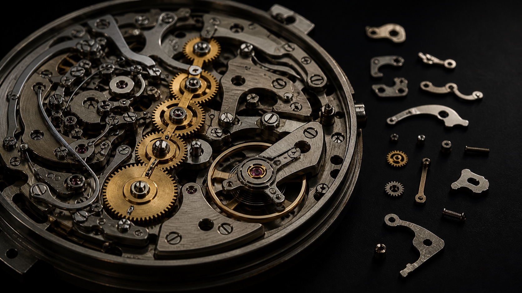 An intricate mechanical system with its valuable core intact and a clear gold drive path restored through it